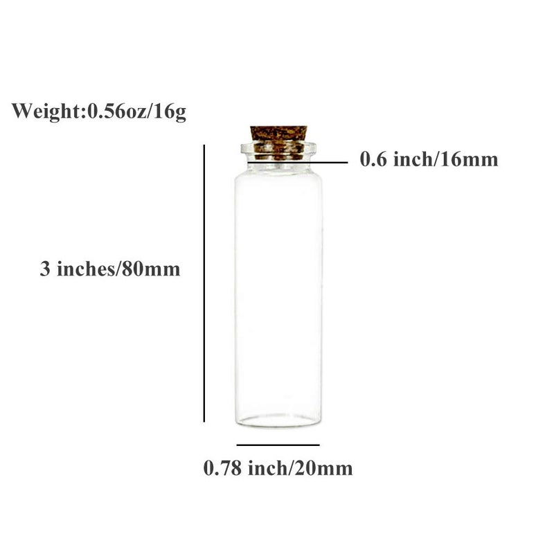 JZMYXA Potion Bottles Mini Glass bottles Jars Wishing Bottles, 20 ML Capacity, 12 Pieces Per Box - Image 2